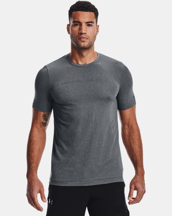 Men's UA RUSH™ Seamless Strength Short Sleeve, Gray, pdpMainDesktop image number 0
